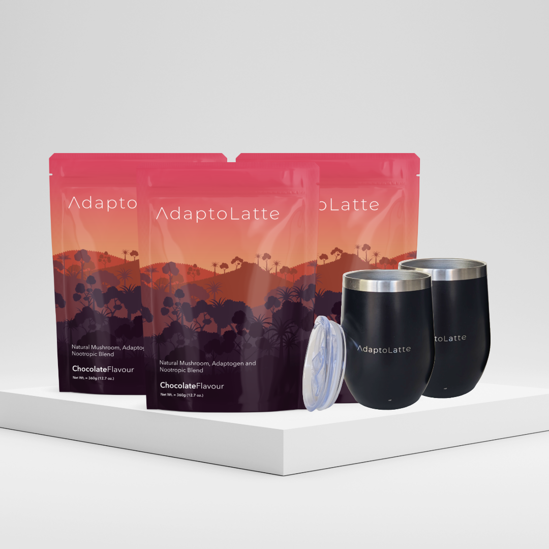 3 AdaptoLatte Powder + 2 FREE Mugs - Subscription