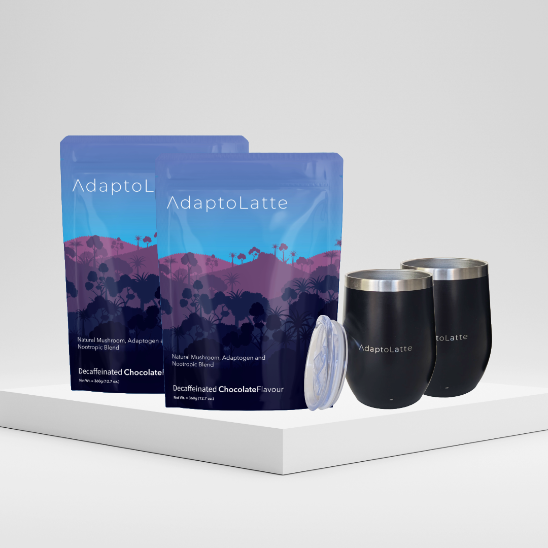 2 Decaf AdaptoLatte Powder + 2 FREE Mug - Subscription