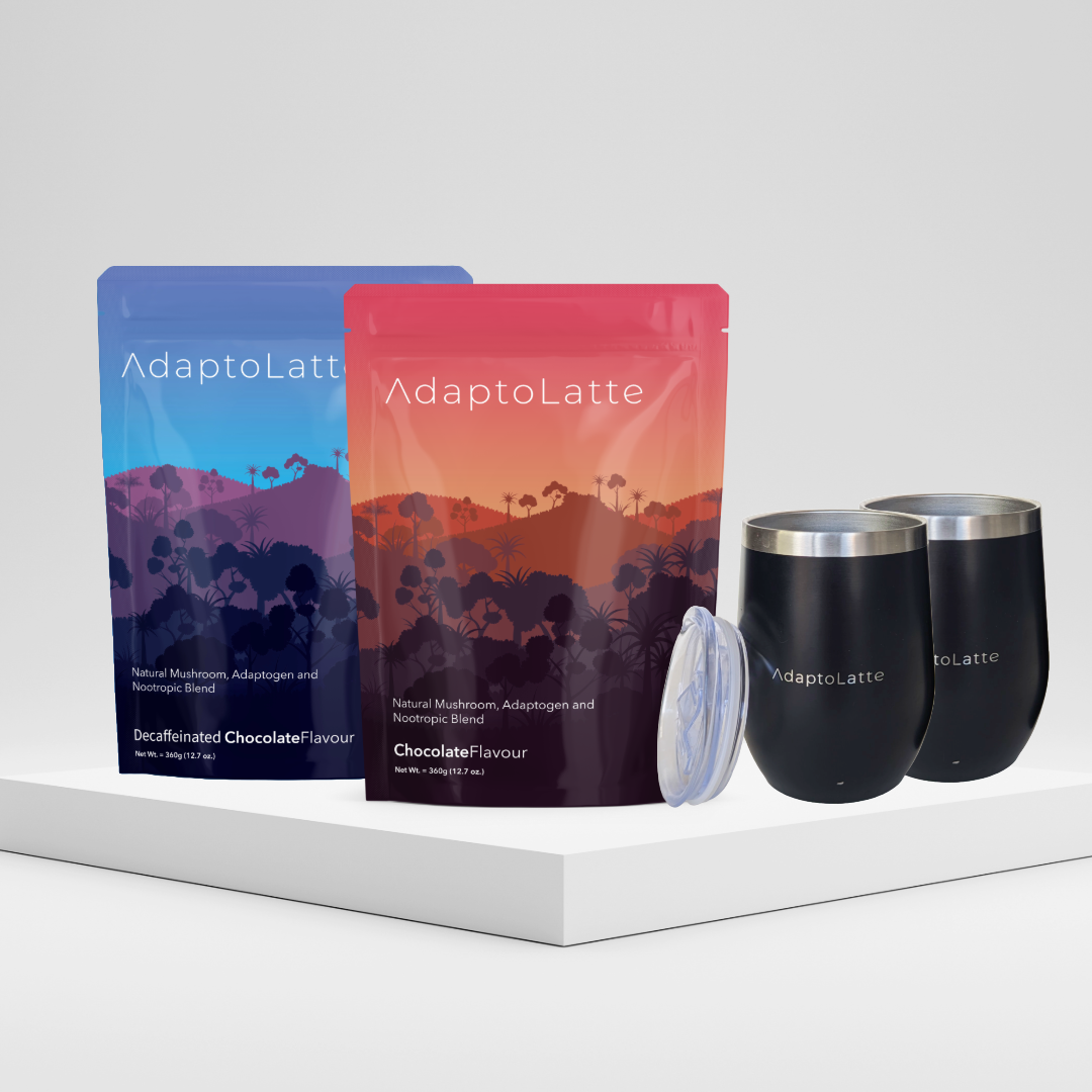 AdaptoLatte Original + Decaf Powders + 2 FREE Mugs [Limited Time] *Subscription Only*